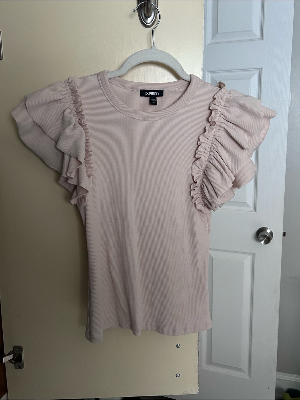 XS Express Flutter Sleeve Tshirt Beige/Cream